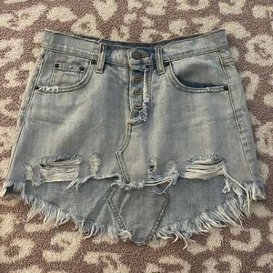 Carmar denim light wash mini skirt